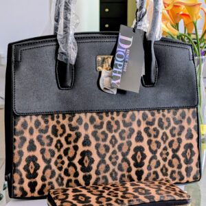 2 in 1 Leopard Print Satchel & Wallet