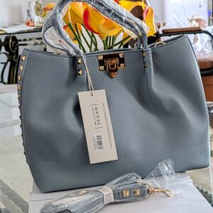 Studded Flip Lock Tote Bag