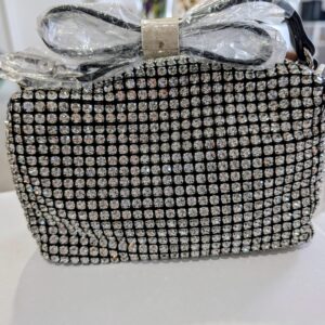 Rhinestone Silver Square Mini Shoulder Bag