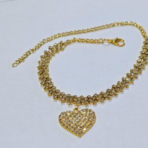 Rhinestone Heart Ankle Bracelet