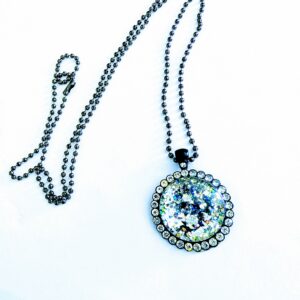 Authentic Crystal Gothic Style Pendant & Beaded Chain
