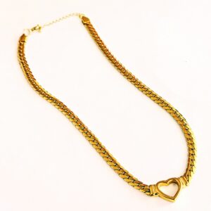 18kt Goldplated Heart Chained Necklace - 18 inch