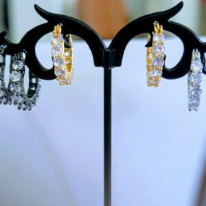Three Sets of Mini Crystal Encrusted Earrings