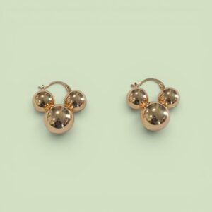 Triple Ball Mini Hoop Earrings